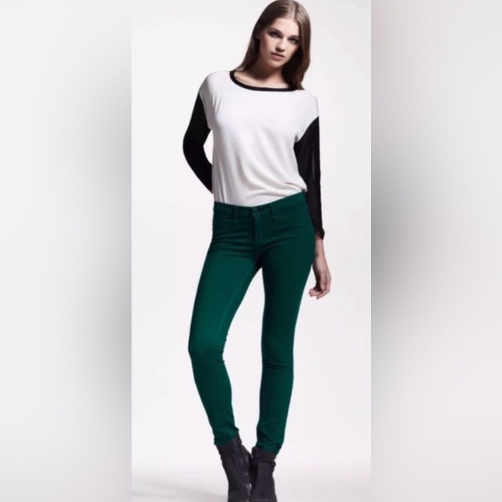 Rag & Bone for Aritzia Forest Green Skinny Jeans size 30 EUC
